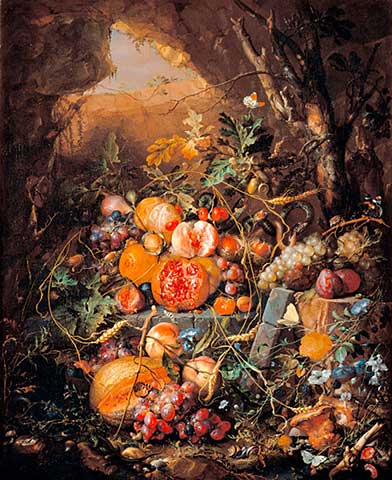 Jan Davidsz de Heem (1606  1683) "Stilleben mit Frchten, Blumen, Pilzen, Insekten, Schnecken und Reptilien"