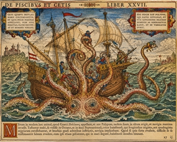 Kraken greift Segelschiff an