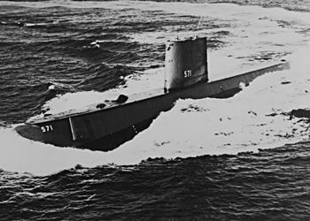USS Nautilus (SSN 571) auf ihrer Jungfernfahrt 1955